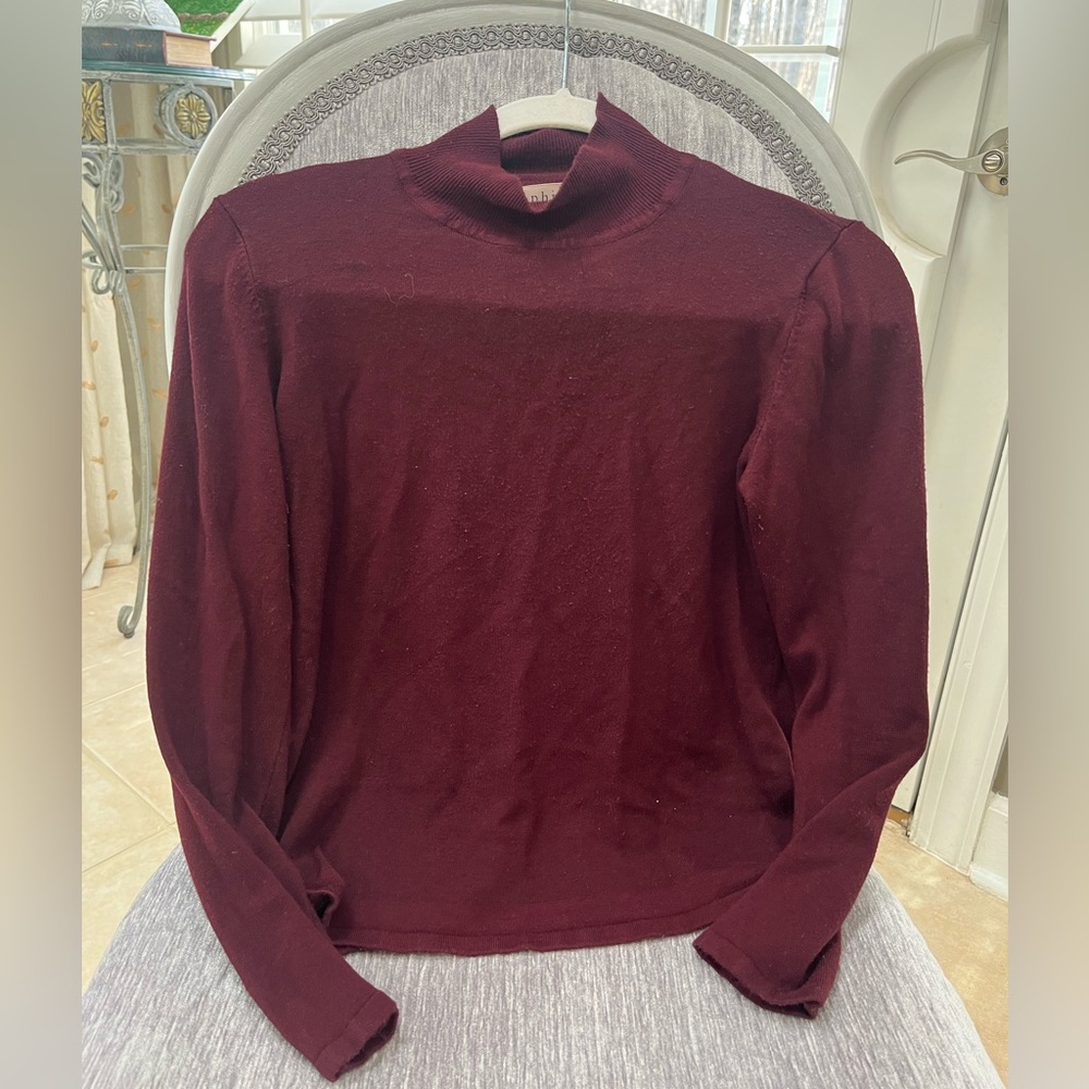 Philosophy mock neck maroon sweater size medium